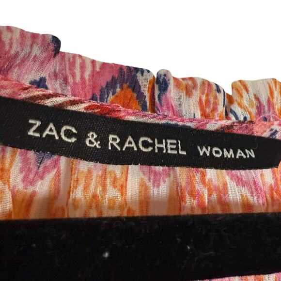 Zac & Rachel sheer multicolor scoop neck blouse size 1X - Picture 6 of 7
